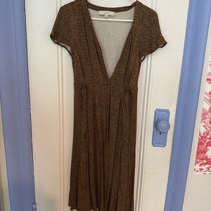 LOFT cheetah print wrap dress